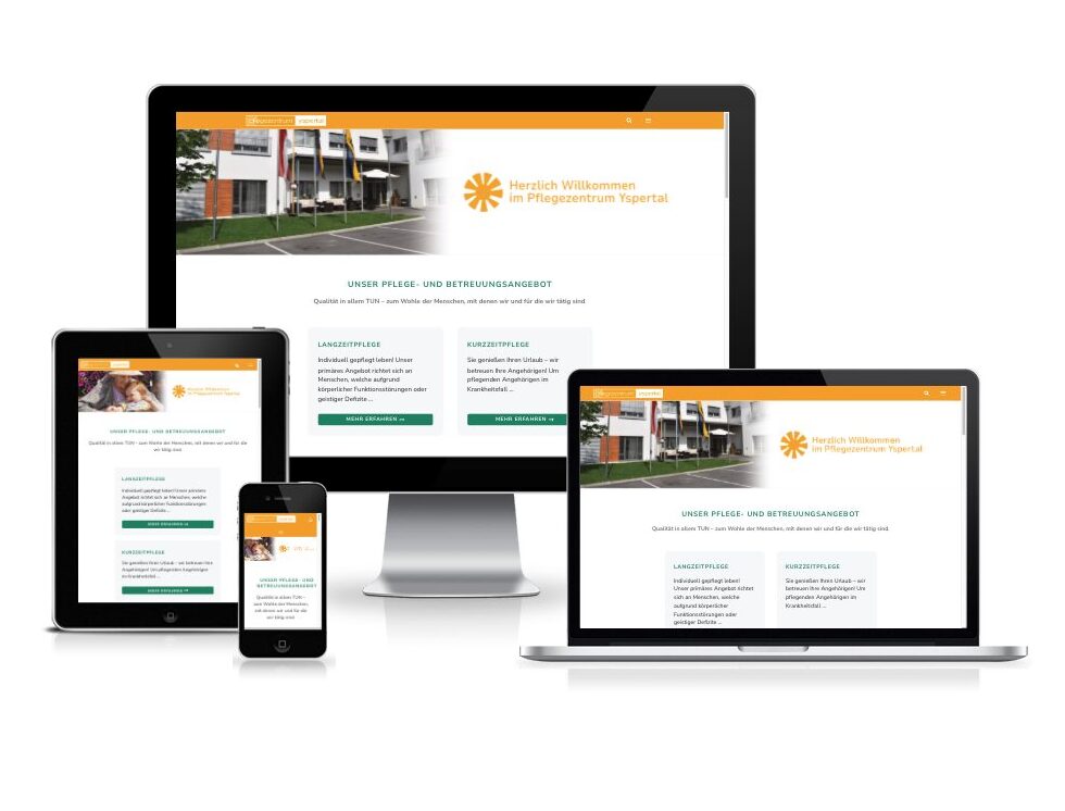 Website des Pflegezentrums Yspertal